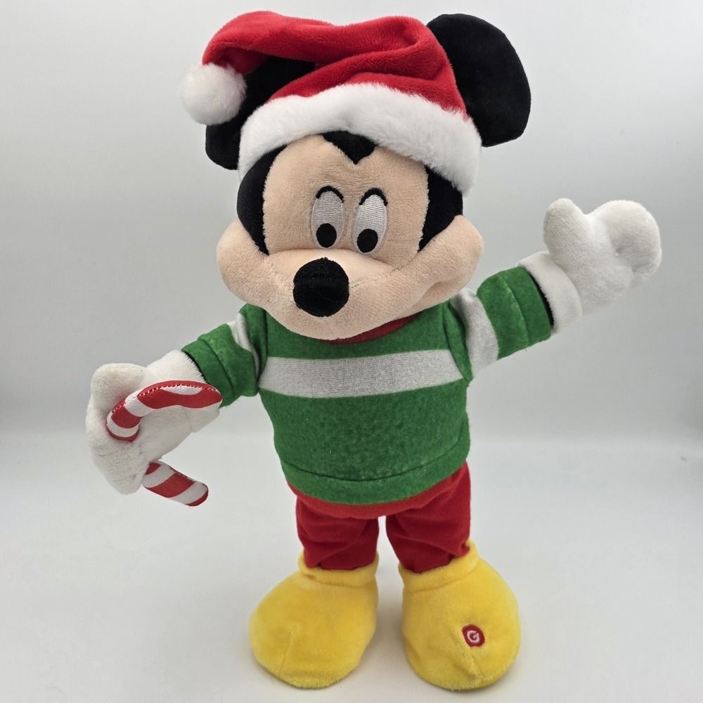 Disney Mickey Mouse Dancing & Singing Christmas‎ Santa Hat Gemmy WORKS!